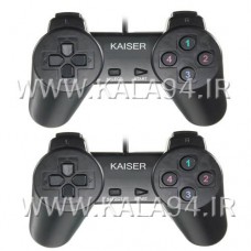 گیم پد KAISER K-503 / دوبل دسته / بدون شوک / اتصال سیمی با درگاه USB / گارانتی 1404.03.30